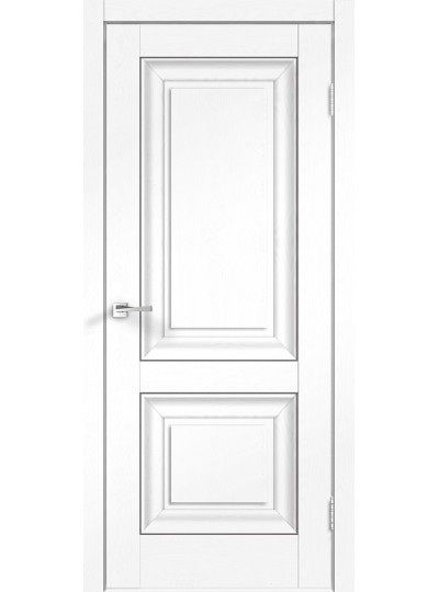 Дверь VellDoris экошпон Neoclassico Alto 7 ясень белый, глухая, молдинг грей
