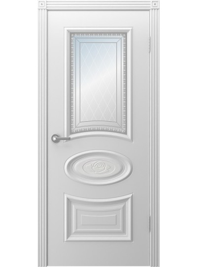 Дверь Шейл Дорс Унисон эмаль белая, стекло фотопечать 3