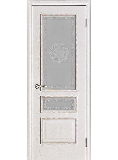 Дверь Porte Vista Вена шпон белый с патиной, сатинато белое