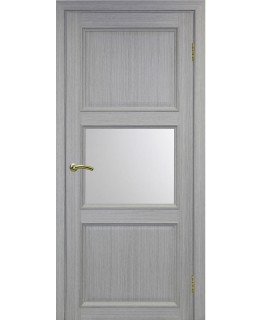 Дверь Оптим ЭКО 630.121 ОФ1 дуб серый, lacobel белый