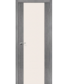 Дверь Браво Порта-13 экошпон грей вералинга, триплекс сатин "Magic Fog"