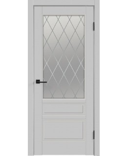 Дверь VellDoris Scandi 3V светло-серый, стекло мателюкс "Ромб"