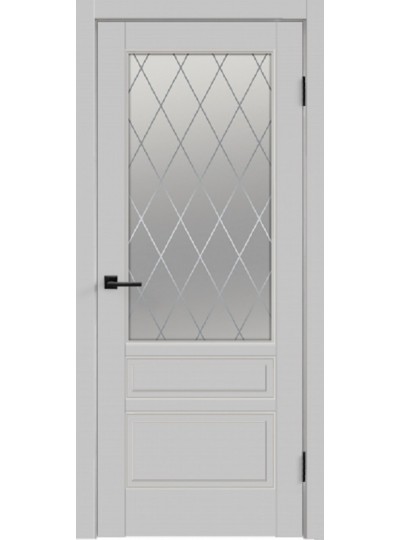 Дверь VellDoris Scandi 3V светло-серый, стекло мателюкс "Ромб"