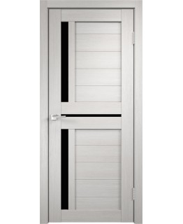 Дверь VellDoris  экошпон Duplex 3 дуб белый, стекло лакобель черное