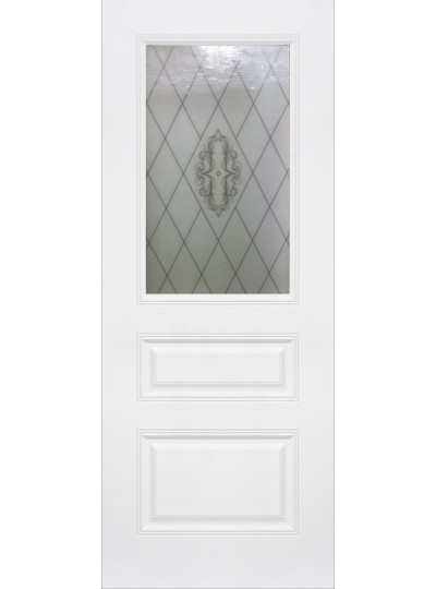 Дверь Шейл Дорс Трио В1 эмаль белая, стекло фотопечать серебро узор 2