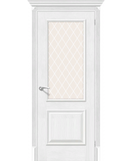 Дверь Браво Классико-13 (new) экошпон королевский дуб, сатинато белое художественное "White Сrystal"
