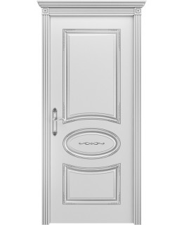 Дверь Шейл Дорс Ария В2 эмаль белая с серебряной патиной, глухая