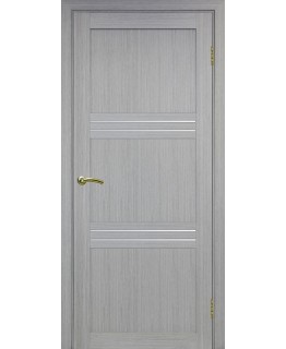 Дверь Оптим ЭКО 553.12 дуб серый, lacobel белый