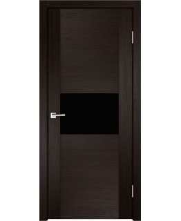 Дверь VellDoris  экошпон Modern 1 дуб черный, стекло лакобель черное