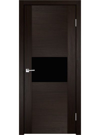 Дверь VellDoris  экошпон Modern 1 дуб черный, стекло лакобель черное