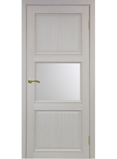 Дверь Оптим ЭКО 630.121 ОФ1 дуб беленый, lacobel белый