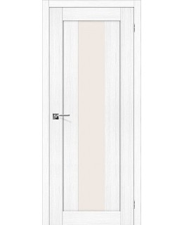 Дверь Браво Порта-25 alu экошпон сноу вералинга, сатинато белое "Magic Fog"