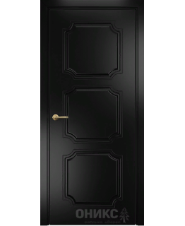 Дверь Оникс Валенсия фрезерованная эмаль черная, глухая