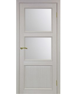 Дверь Оптим ЭКО 630.221 ОФ1 дуб беленый, lacobel белый
