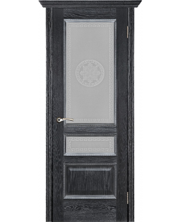 Дверь Porte Vista Вена шпон черный с патиной, сатинато белое