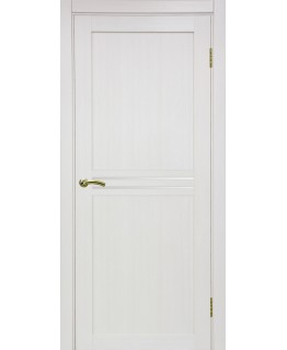 Дверь Оптим ЭКО 552.12 ясень перламутровый, lacobel белый