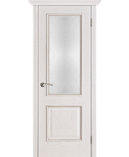Дверь Porte Vista Шервуд шпон белый с патиной, сатинато белое