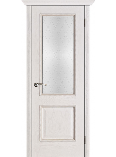 Дверь Porte Vista Шервуд шпон белый с патиной, сатинато белое