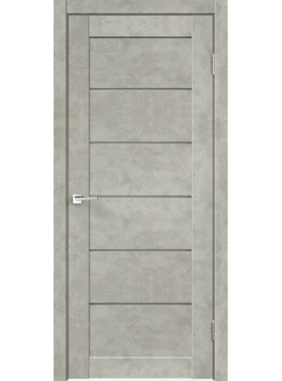 Дверь VellDoris Loft 1 бетон светло-серый, стекло мателюкс графит