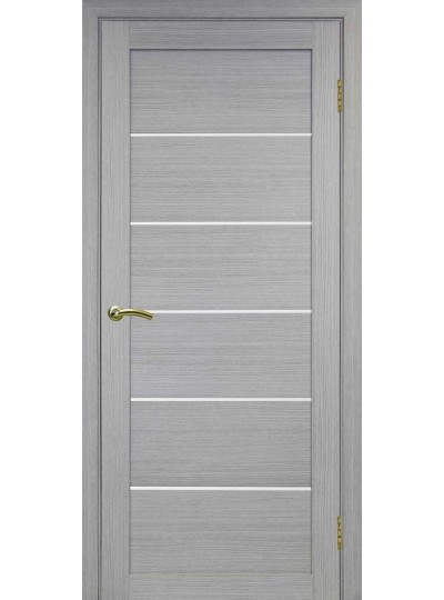 Дверь Оптим ЭКО 506.12 дуб серый, lacobel белый