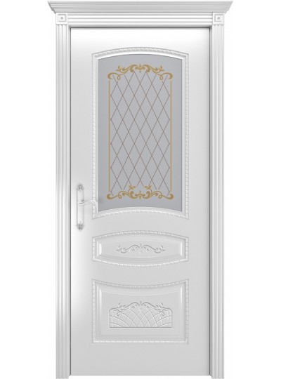 Дверь Шейл Дорс Соната В3 эмаль белая, стекло фотопечать