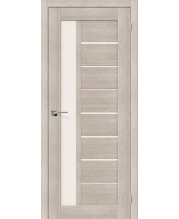 Дверь Браво Порта-27 экошпон капучино вералинга, сатинато белое "Magic Fog"