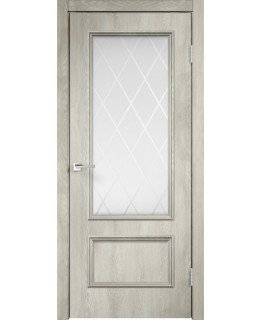 Дверь VellDoris  экошпон Imperia 2V дуб шале седой, стекло