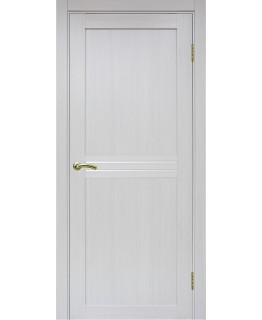 Дверь Оптим ЭКО 552.12 ясень серебристый, lacobel белый