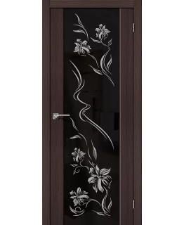 Дверь Браво S-13 Print экошпон венге вералинга, зеркало черное художественное "Print"