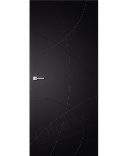 Дверь Оникс Арт, пескоструй черный RAL9005, гравировка №6