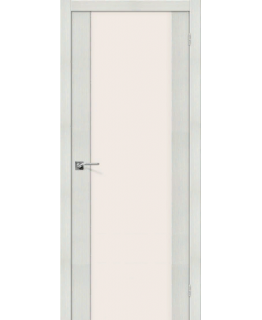Дверь Браво Порта-13 экошпон бьянко вералинга, триплекс сатин "Magic Fog"