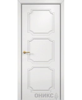 Дверь Оникс Валенсия фрезерованная эмаль белая, глухая