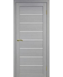 Дверь Оптим ЭКО 508.12 дуб серый, lacobel белый