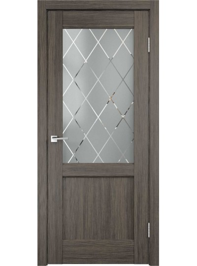 Дверь VellDoris экошпон Classico 3 2V дуб серый, стекло ромб
