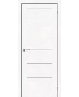 Дверь Браво Легно-22 экошпон White Softwood,стекло белое сатинированное