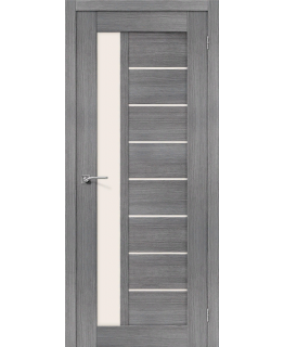 Дверь Браво Порта-27 экошпон грей вералинга, сатинато белое "Magic Fog"