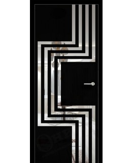 Дверь Оникс Арт, лакобель черный RAL9005, рисунок №2