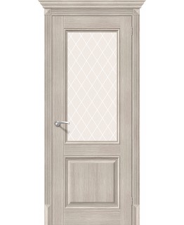 Дверь Браво Классико-33 экошпон капучино вералинга, сатинато белое художественное "White Сrystal"