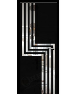 Дверь Оникс Арт, лакобель черный RAL9005, рисунок №1