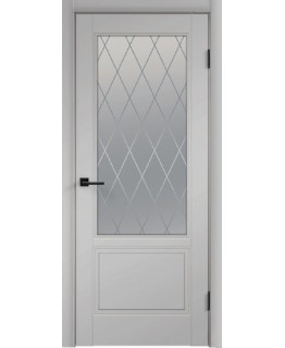 Дверь VellDoris Scandi 2V светло-серый, стекло мателюкс "Ромб"