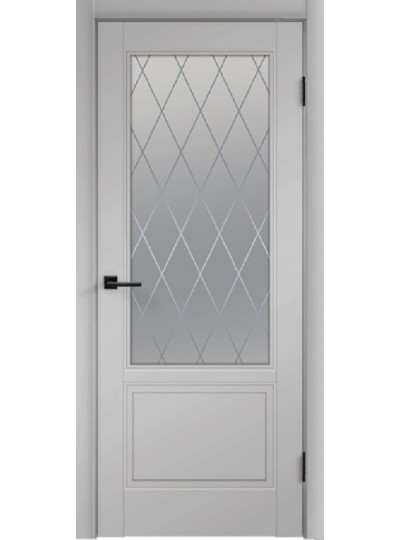 Дверь VellDoris Scandi 2V светло-серый, стекло мателюкс "Ромб"