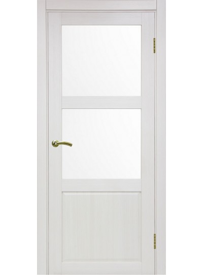 Дверь Оптим ЭКО 630.221 ОФ3 ясень перламутровый, lacobel белый