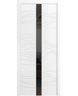 Дверь Шейл Дорс LP-12 эмаль белая, лакобель черное