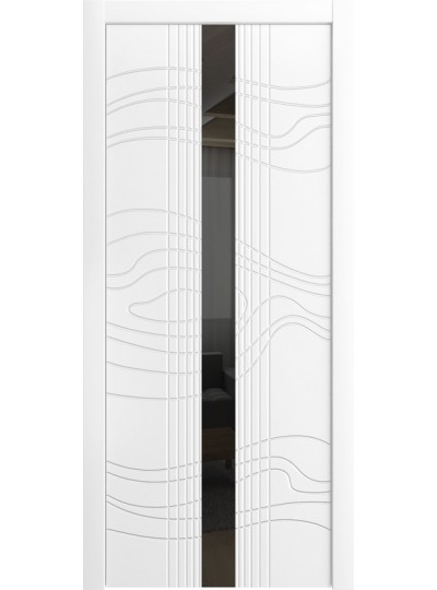Дверь Шейл Дорс LP-12 эмаль белая, лакобель черное
