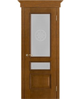 Дверь ВЕНА Дуб античный "Вист" Стекло версачи