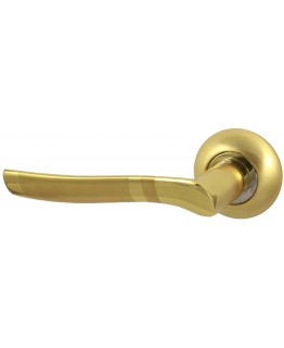 Дверная ручка V77 C матовое золото Круглая розетка